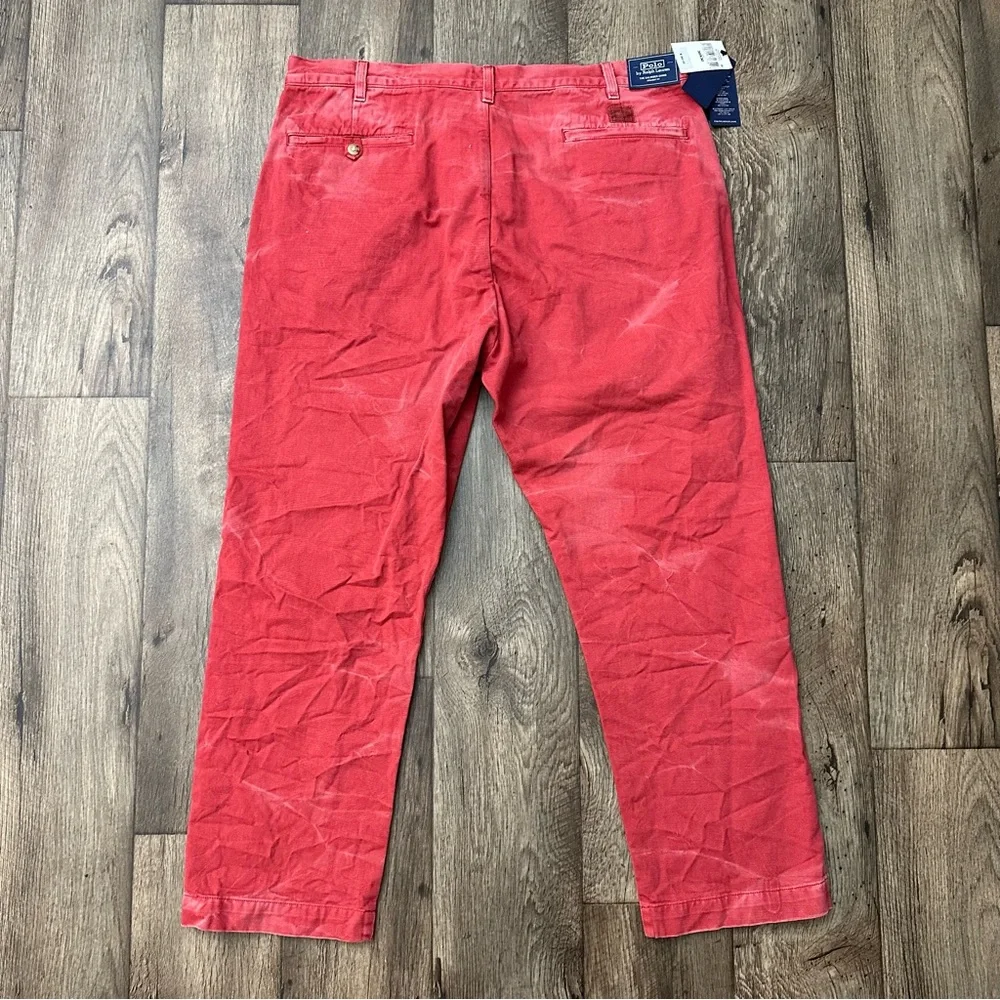 Polo Ralph Lauren Salinger Chino Straight Fit Red Dyed Pants Men Size 38/30